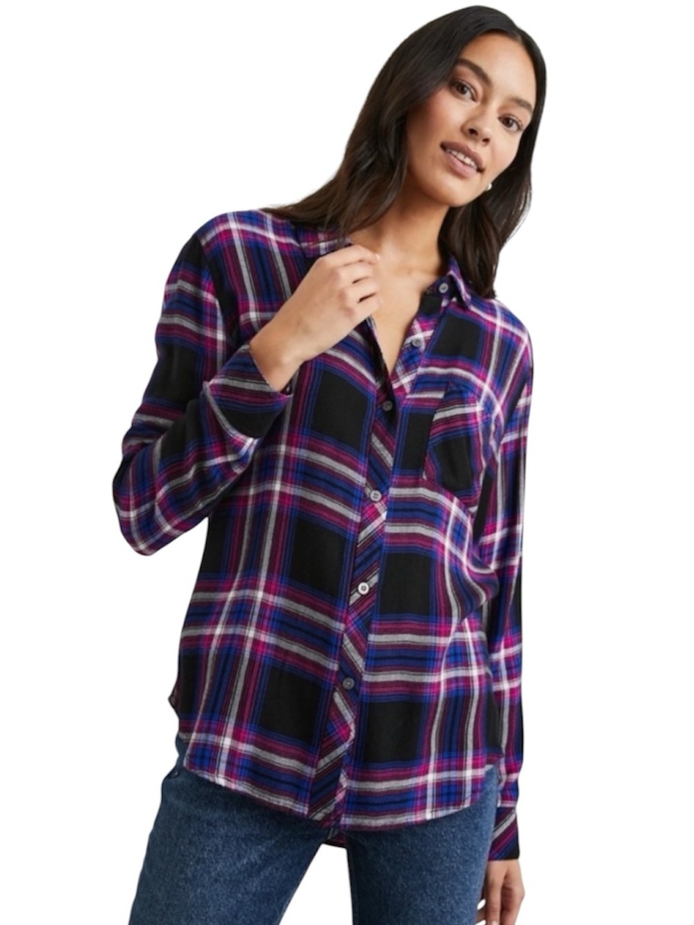 🔥 RAILS Hunter electric blue Plaid Button-Up Shirt size medium
